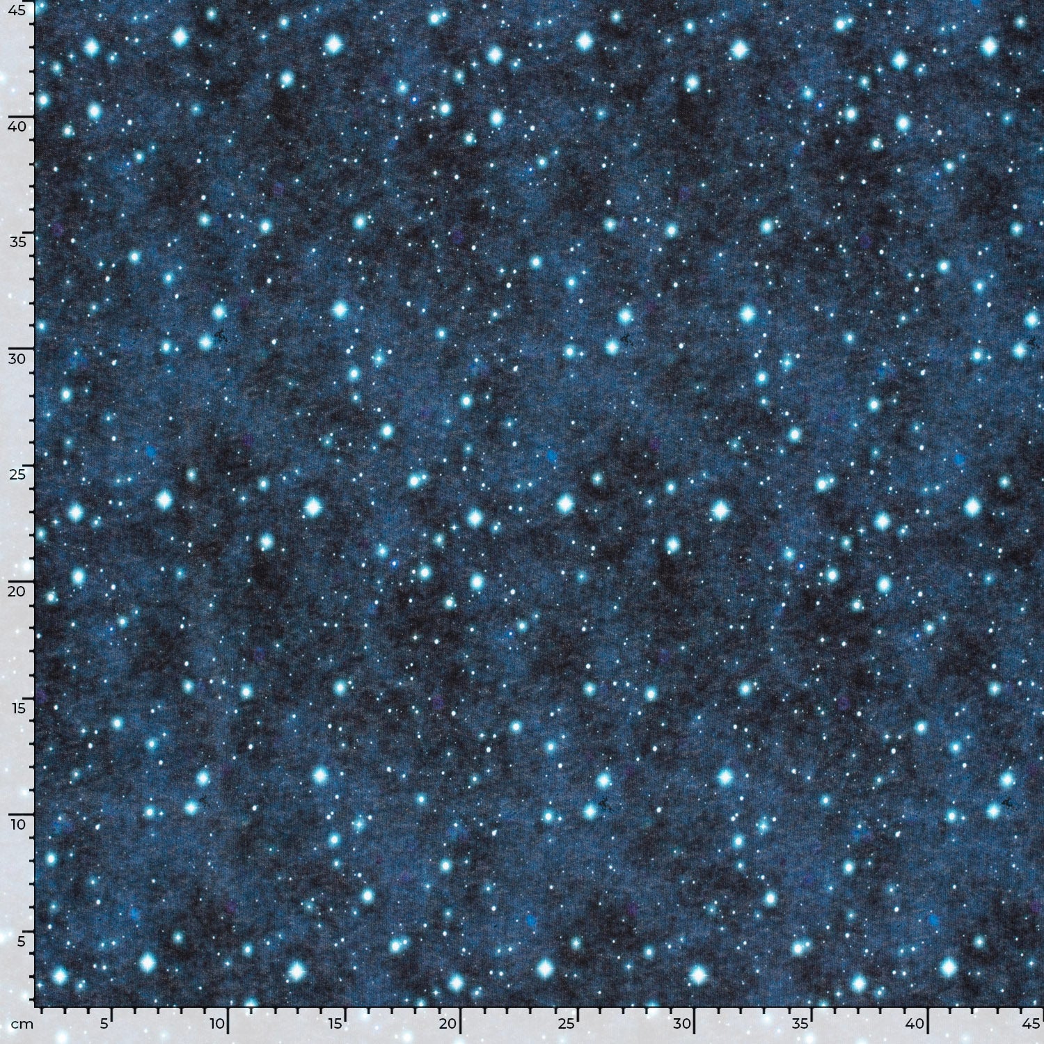 Angerauter Sweat Stoff - Sterne & Weltraum - Schwarz