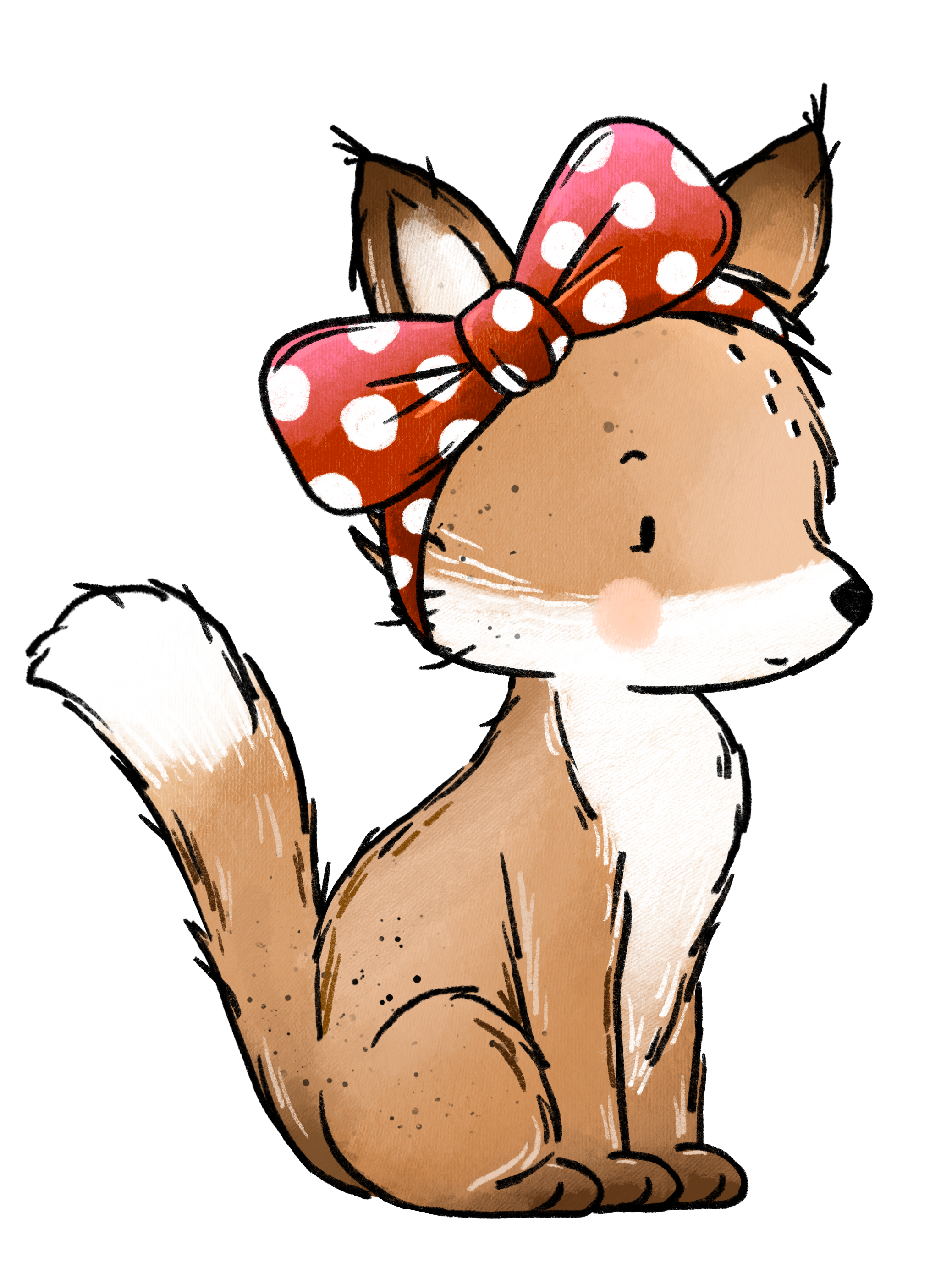 Bügelbild Applikation - Katzengold Design - Fuchs mit Schleife