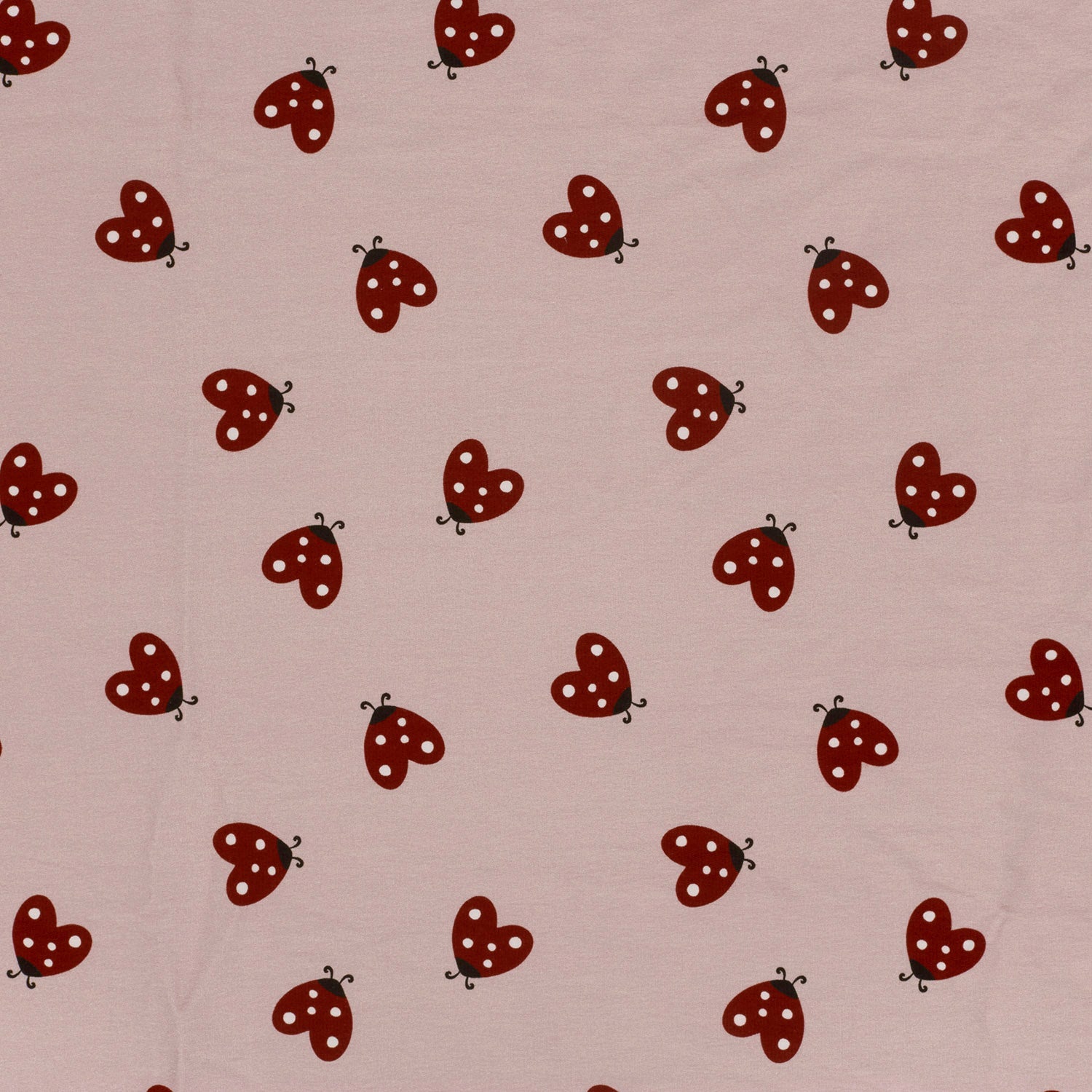 Sweat French Terry Stoff Digitaldruck -  Marienkäfer Rosa