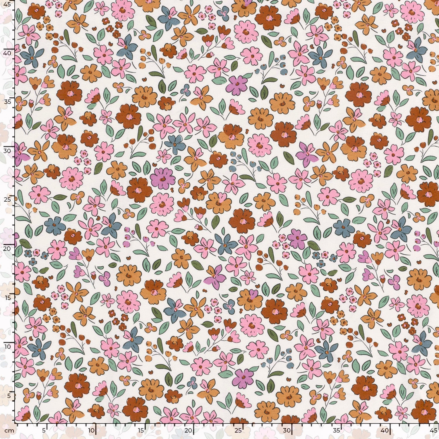 🌺 Sweat French Terry Stoff Digitaldruck - Blumen  - Bunt