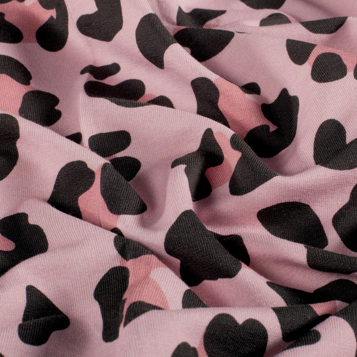 Sweat French Terry Stoff Digitaldruck - Leo Animalprint  - Rosa