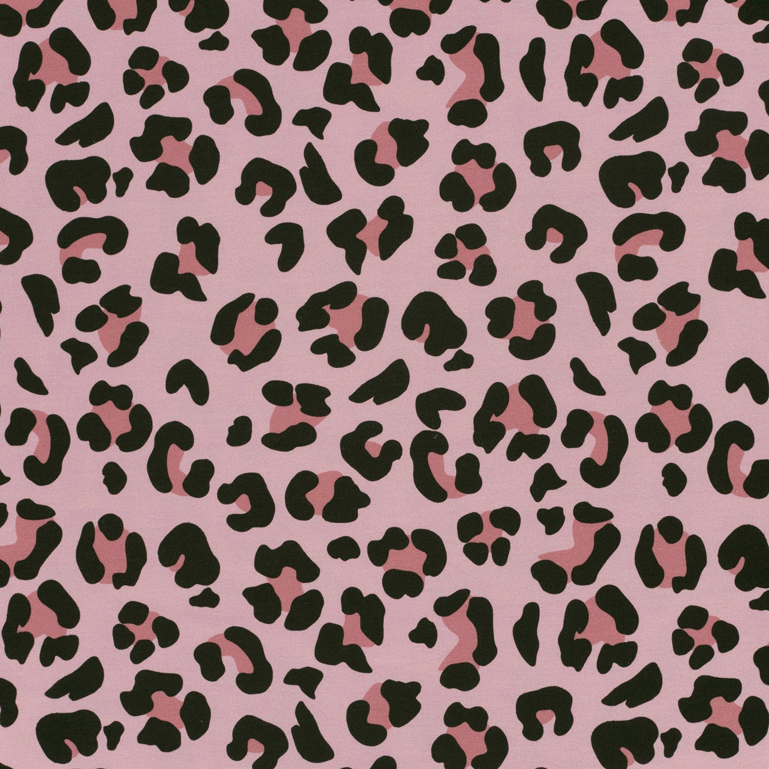 Sweat French Terry Stoff Digitaldruck - Leo Animalprint  - Rosa