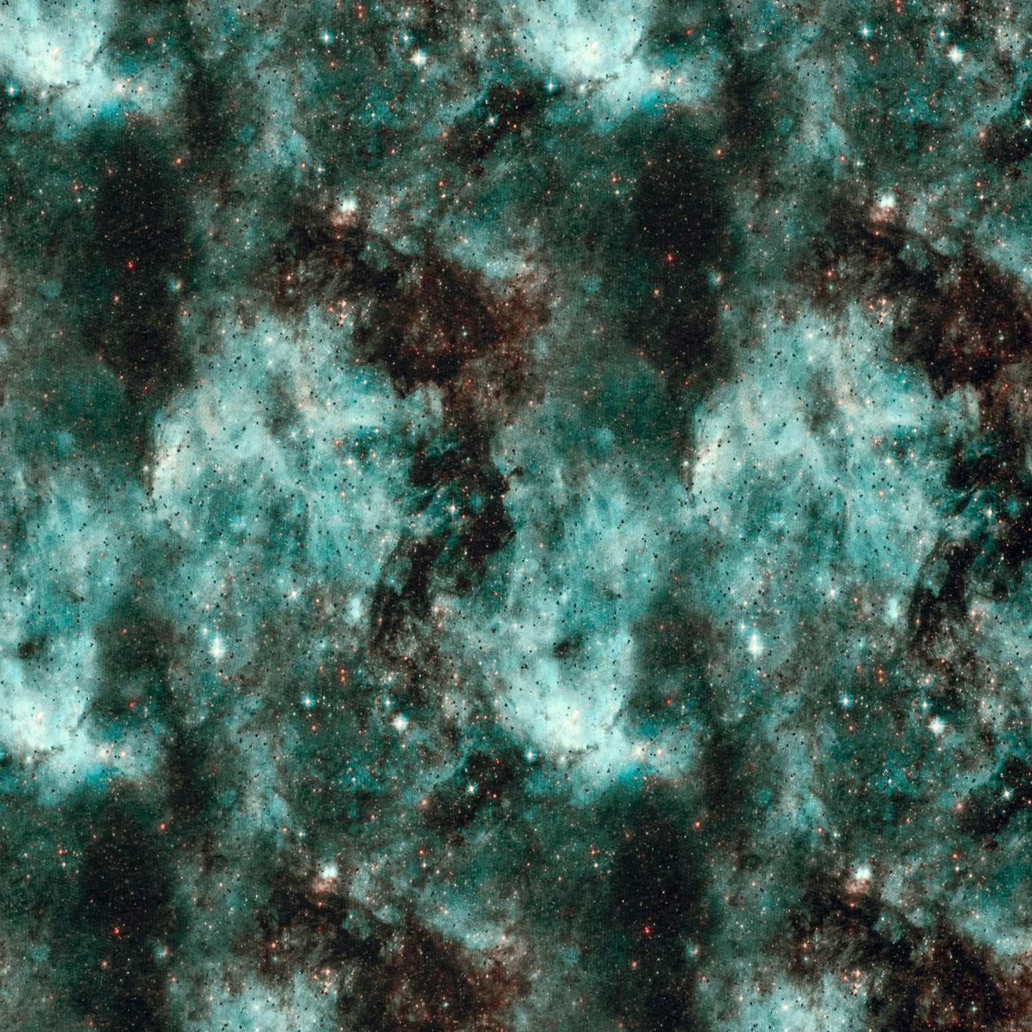 Angerauter Sweat Stoff - Sterne & Weltraum - Eisblau