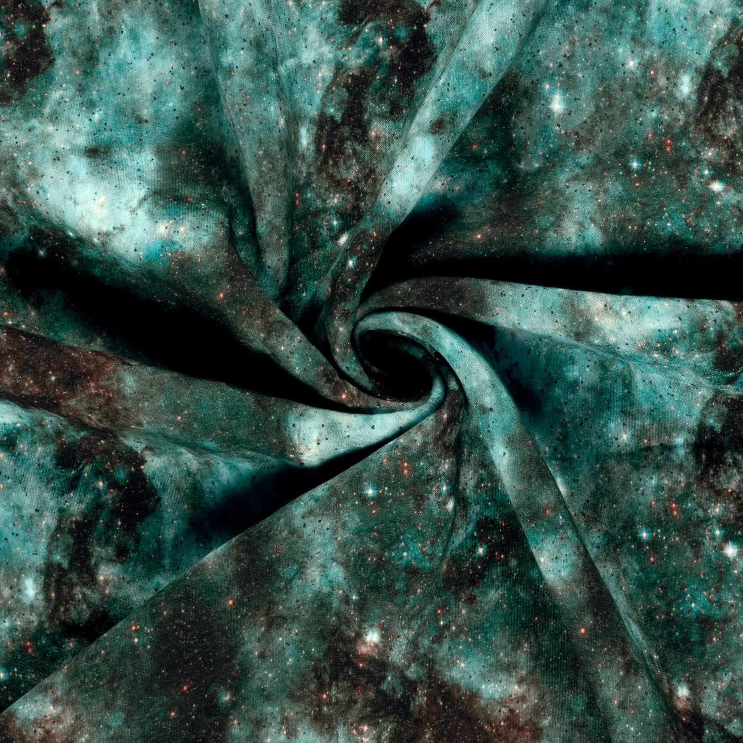 Angerauter Sweat Stoff - Sterne & Weltraum - Eisblau