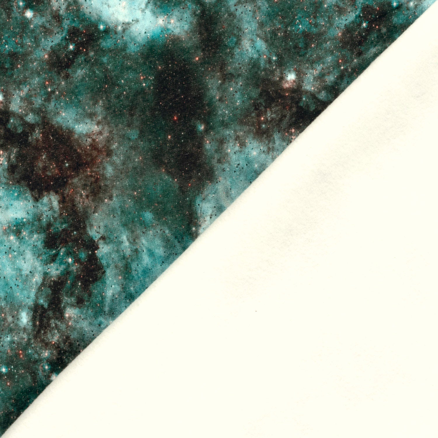 Angerauter Sweat Stoff - Sterne & Weltraum - Eisblau