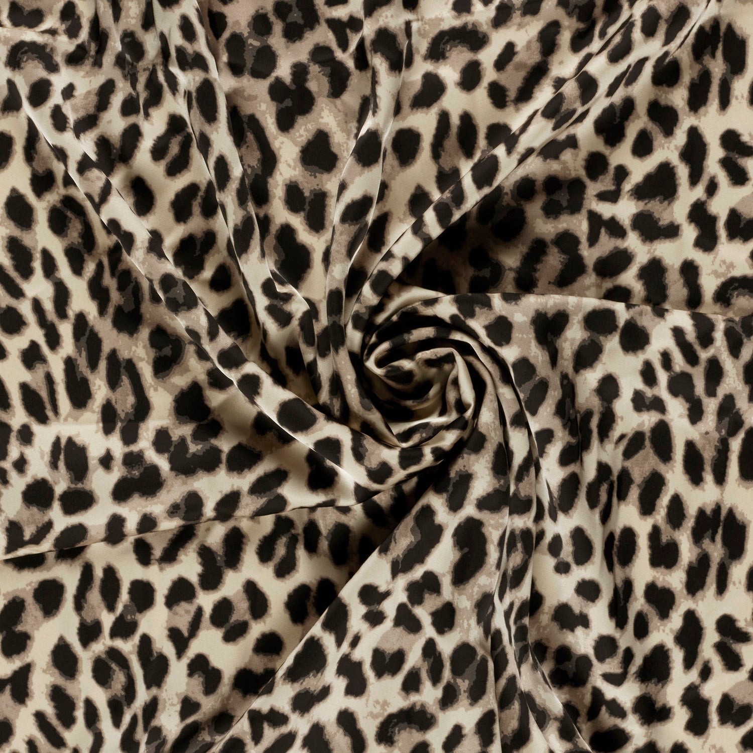 Satin Duchesse Stoff - bedruckt Leo Animalprint -Beige