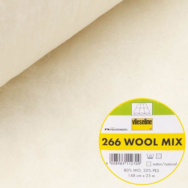 Volumenvlies Woll-Mix 266 von Freudenberg Vlieseline zum Einnähen 148 cm natur