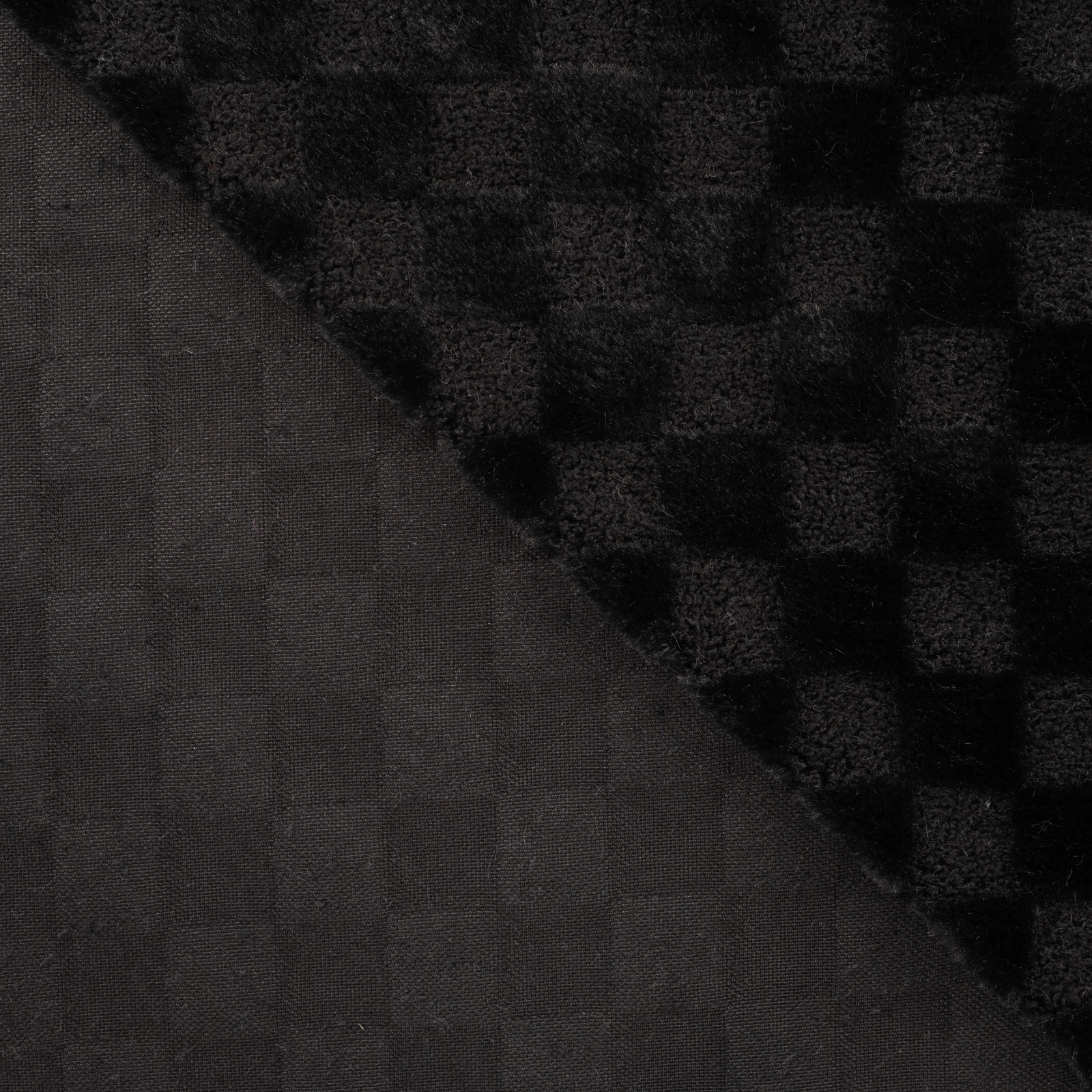 Fellimitat Bouclé Stoff - Karomuster