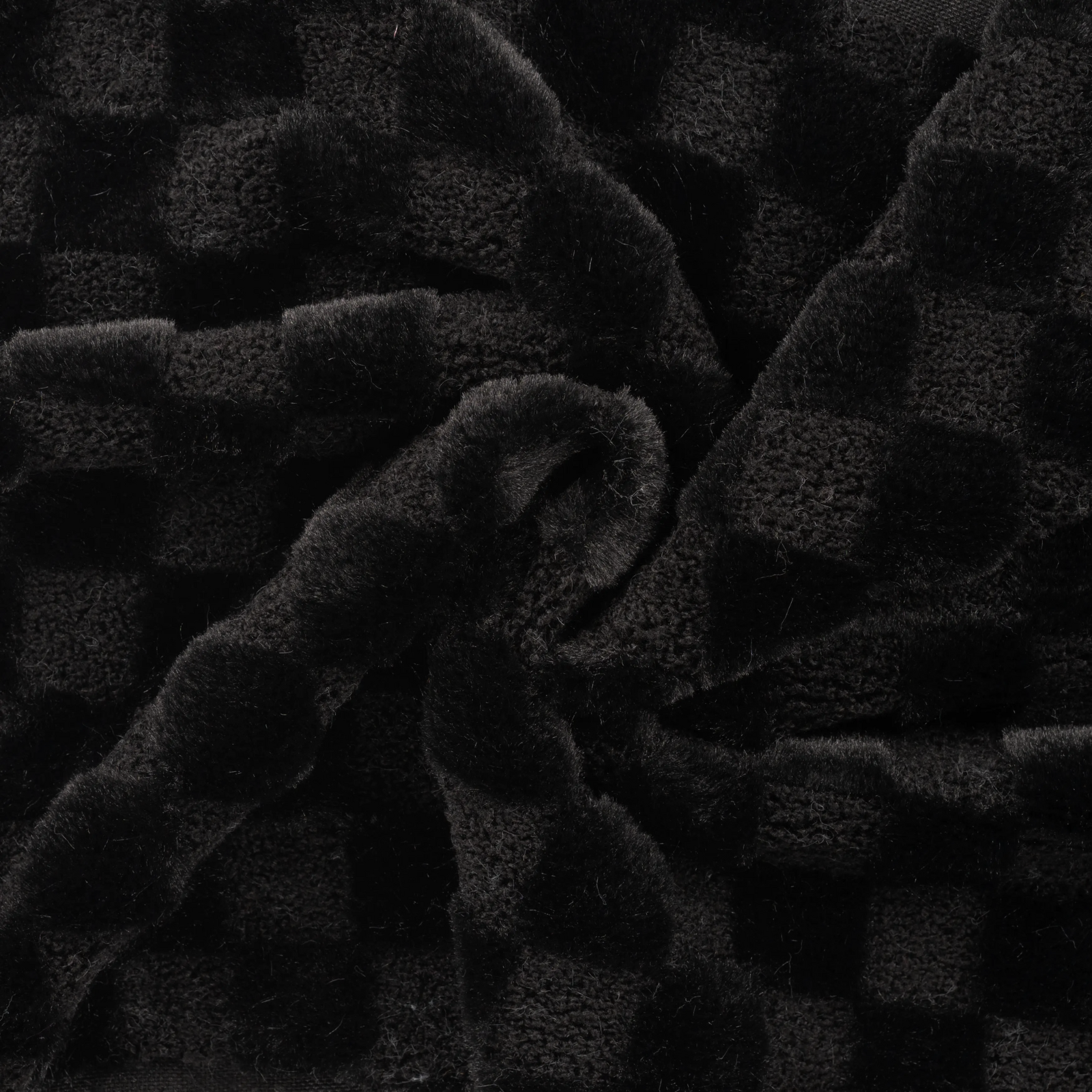 Fellimitat Bouclé Stoff - Karomuster