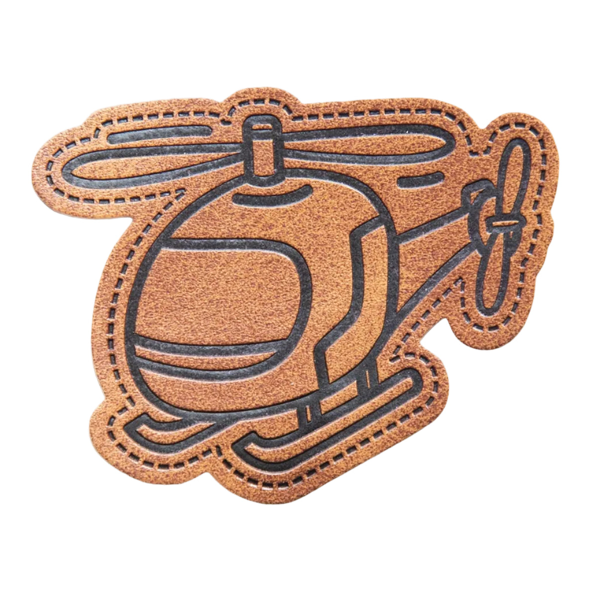 Jessy Sewing Kunstleder-Label "Helicopter" - braun