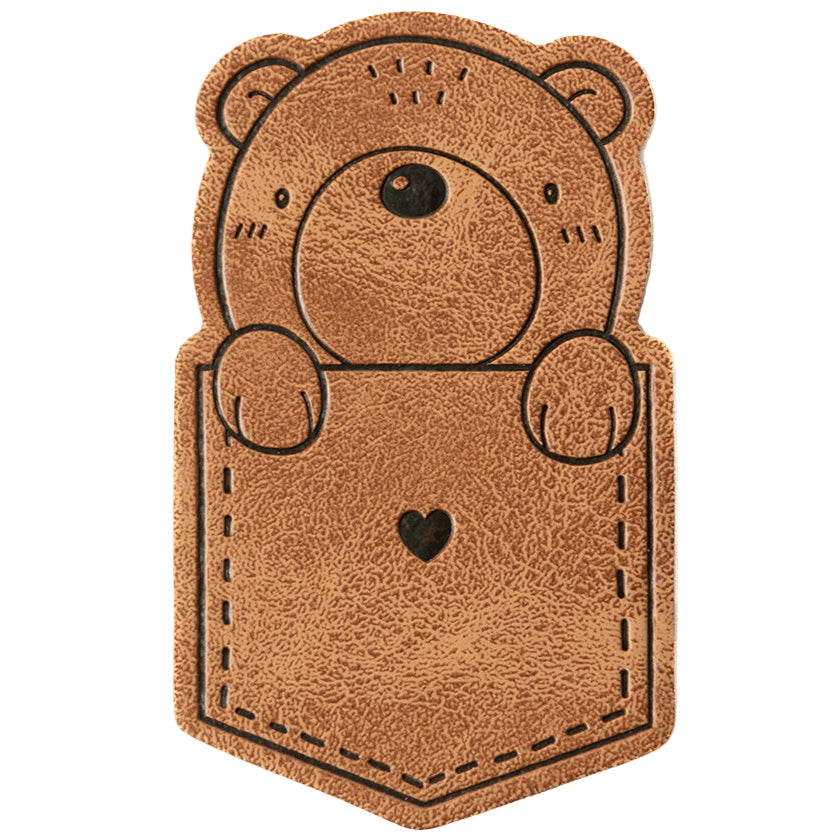 Jessy Sewing Kunstleder Label "Pocket Baer" - braun