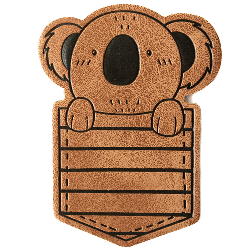 Jessy Sewing Kunstleder Label "Pocket Koala" - braun