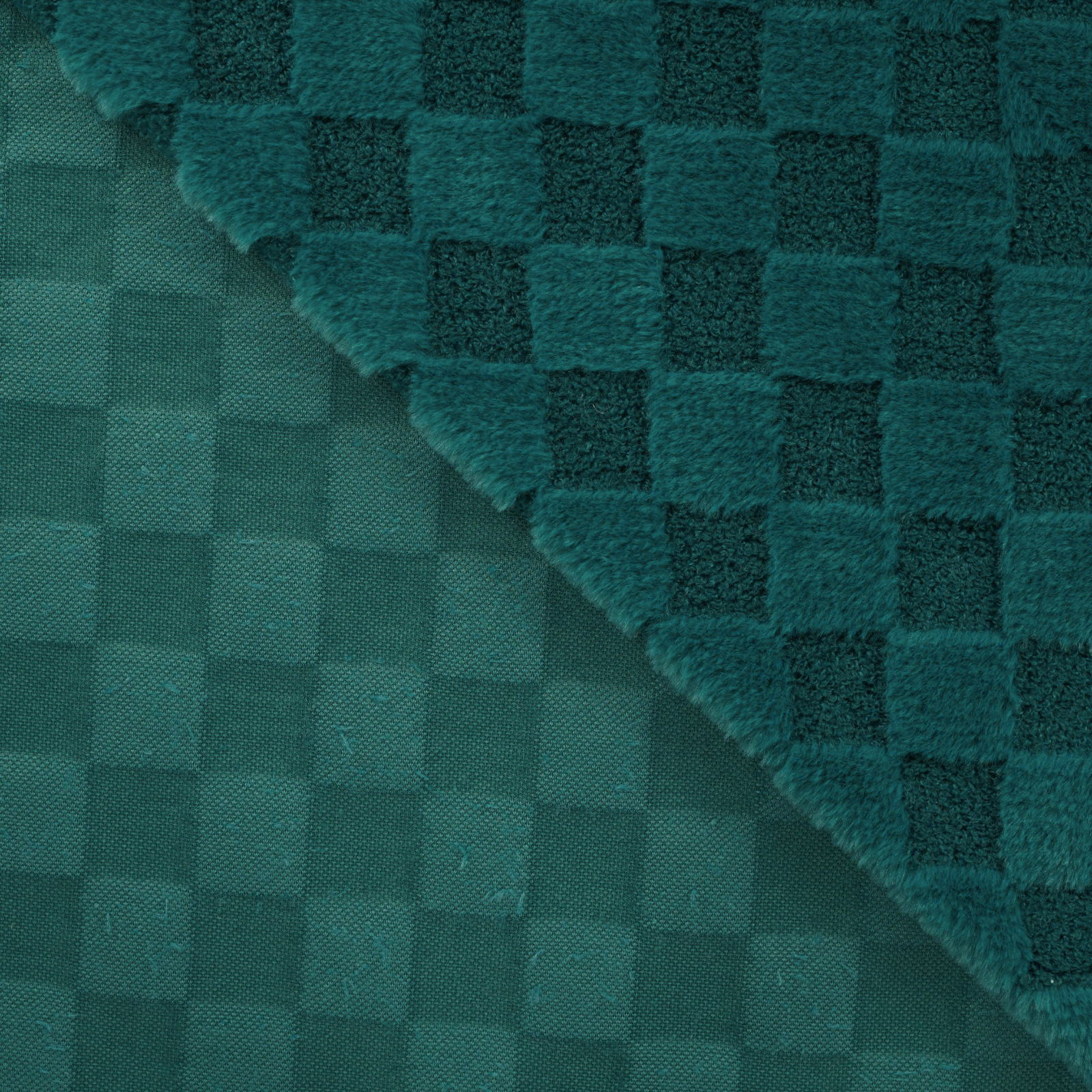 Fellimitat Bouclé Stoff - Karomuster