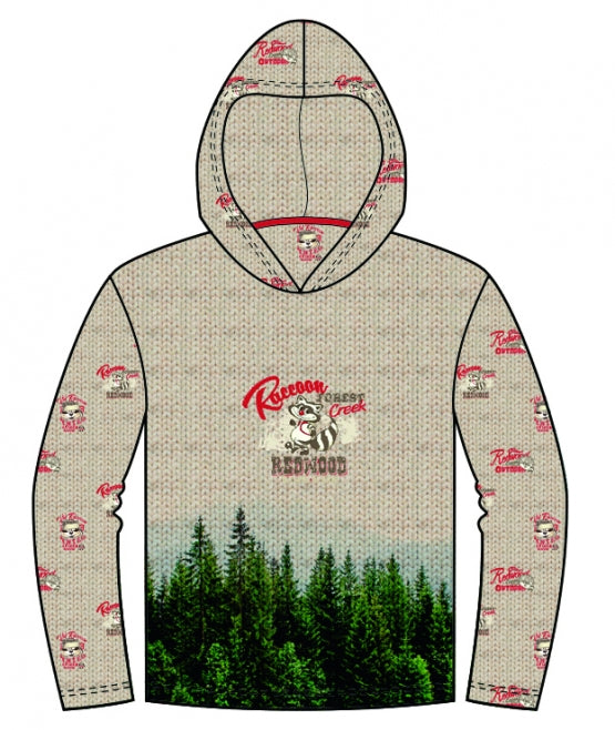 Sweat French Terry Digitaldruck Wild Raccoon Stenzo - wilde Waschbären auf Strickoptik