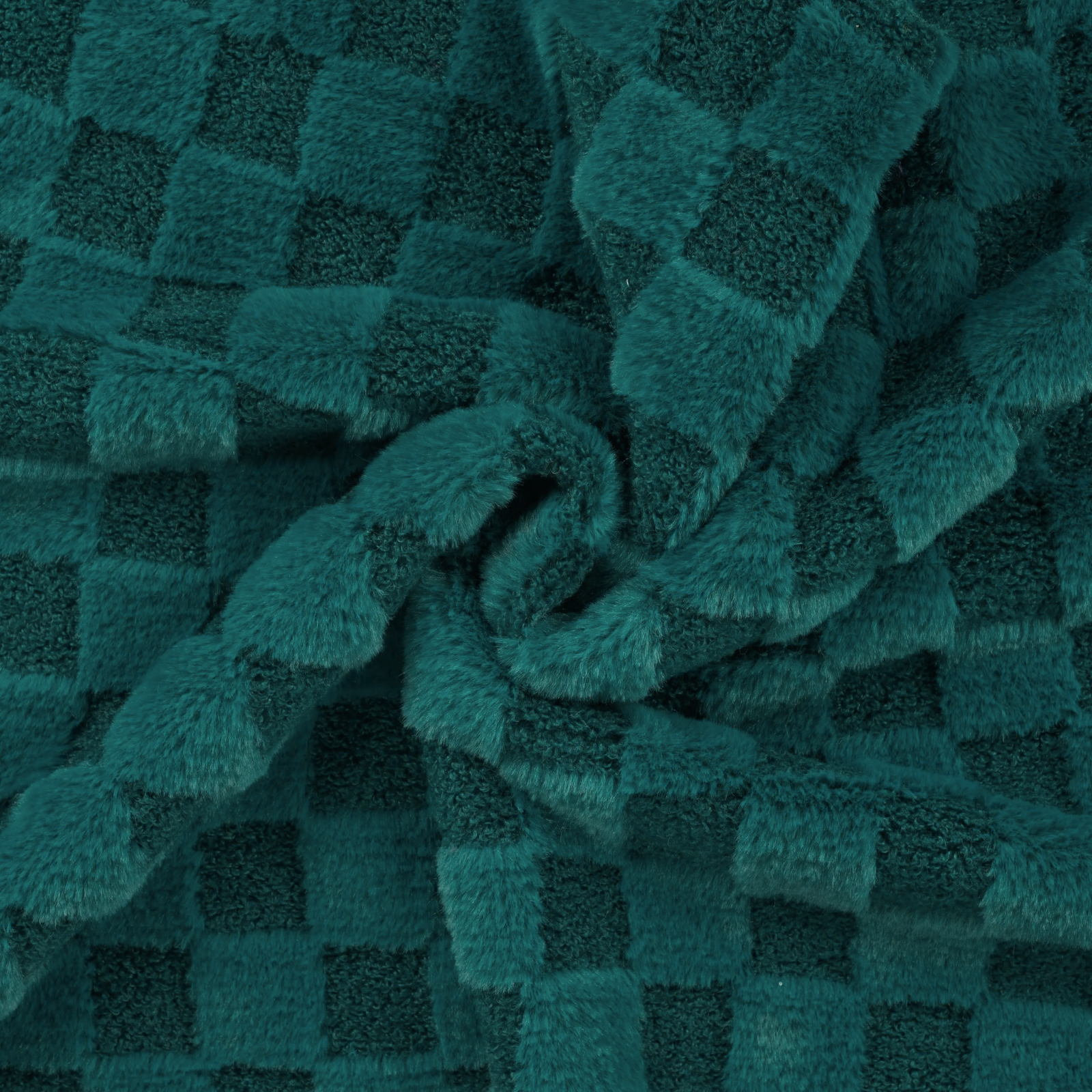 Fellimitat Bouclé Stoff - Karomuster