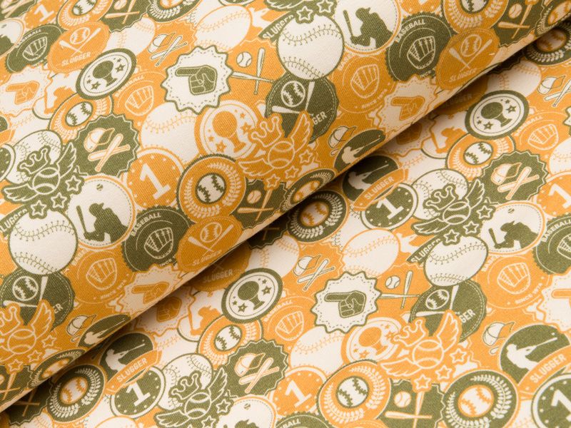 Sweat - Baseball-Motive - gelb/grün