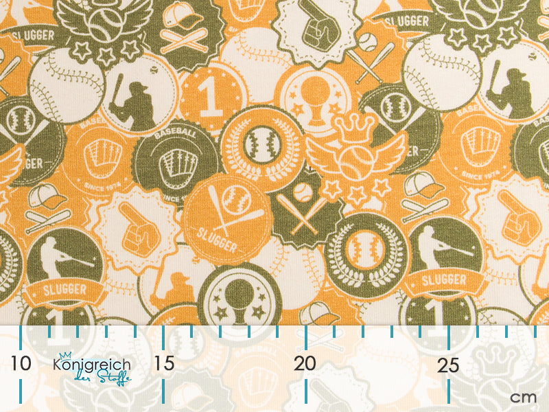 Sweat - Baseball-Motive - gelb/grün