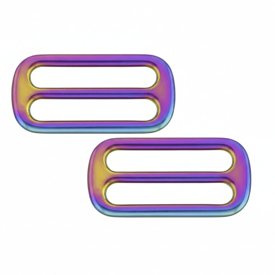Leiterschnalle Metall 2 Stück - regenbogen