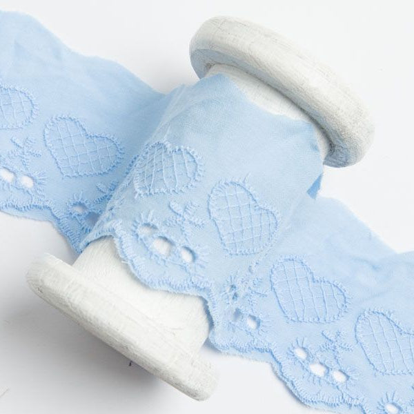 Spitze Broderie Baumwolle ca. 50mm - Herzen