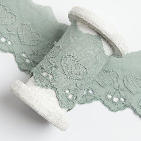 Spitze Broderie Baumwolle ca. 50mm - Herzen