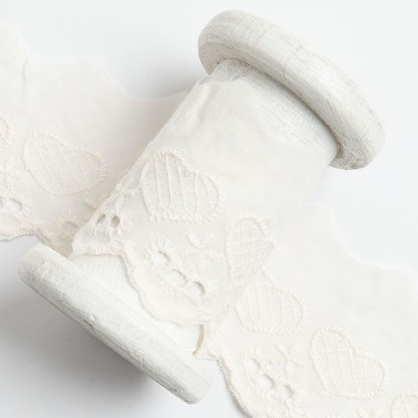 Spitze Broderie Baumwolle ca. 50mm - Herzen