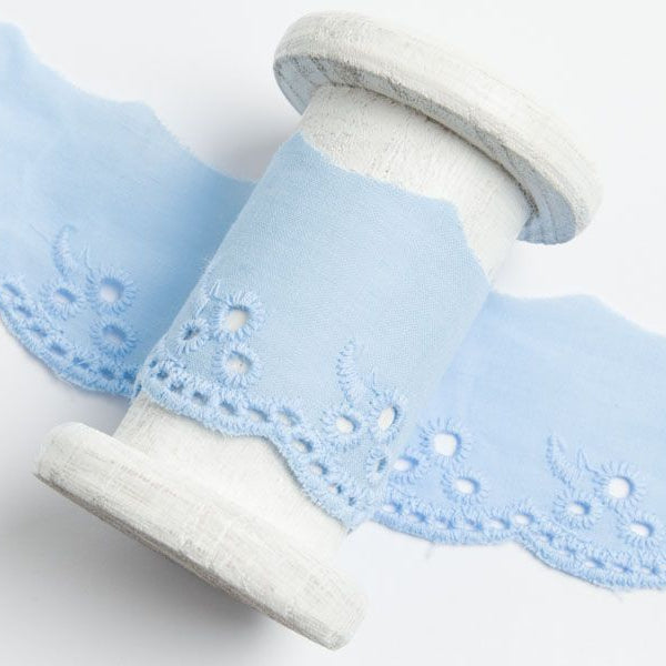 Spitze Broderie Baumwolle ca. 42mm - Blätterzweige