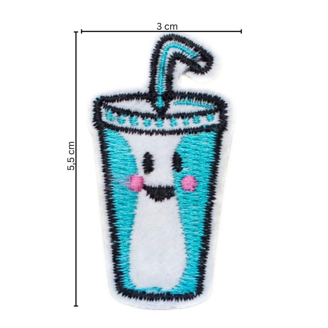 Stick-Applikation zum Aufbügeln ca 3,0 cm x 5,5 cm - Softdrink - blau