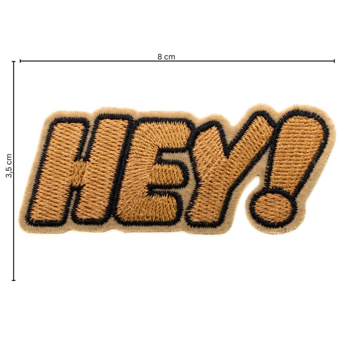Stick-Applikation zum Aufbügeln ca 8,0 cm x 3,5 cm - Hey ! - karamell