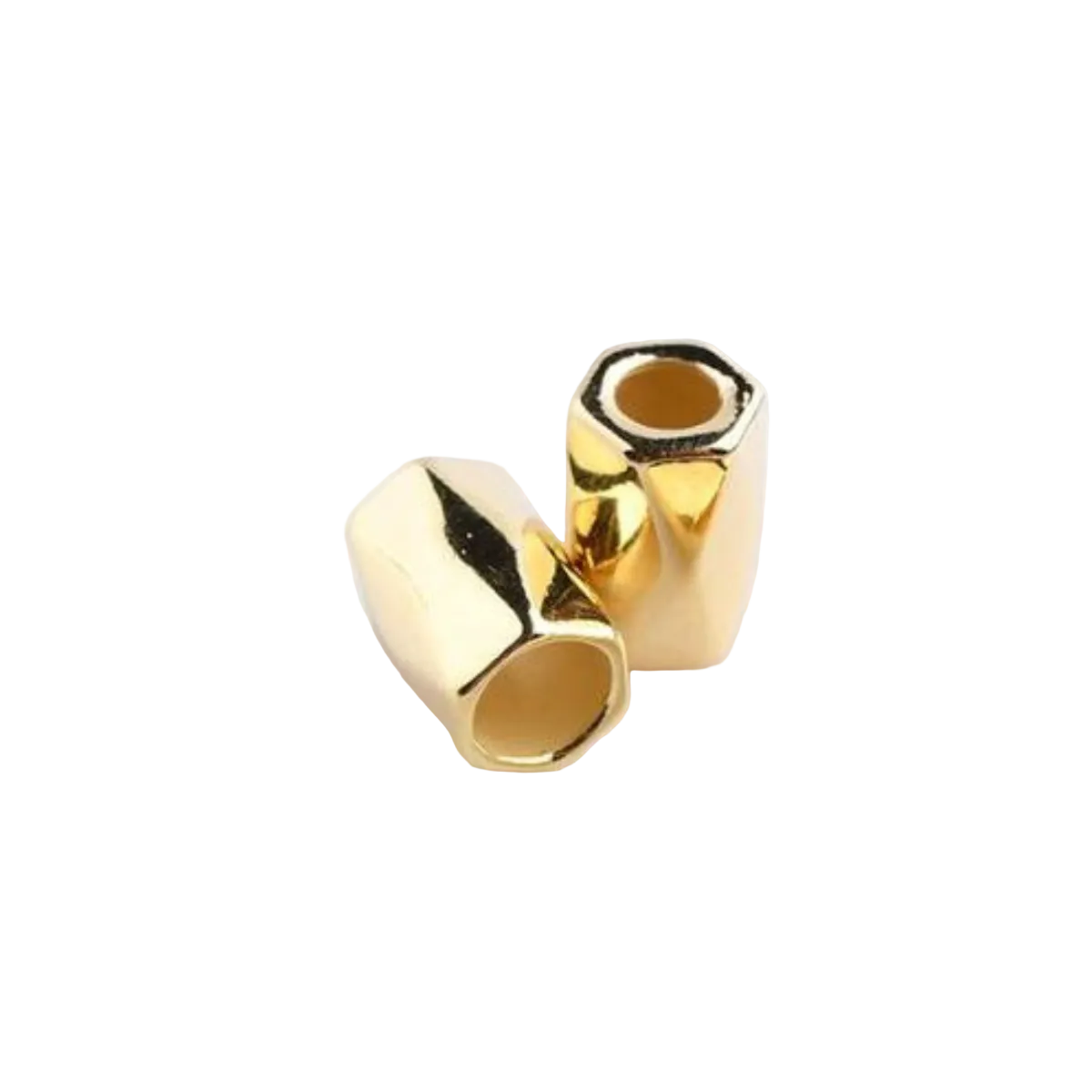 2 Kordelenden - 12 x 9 mm - für Kordeln mit max. 4 mm Durchmesser - gold