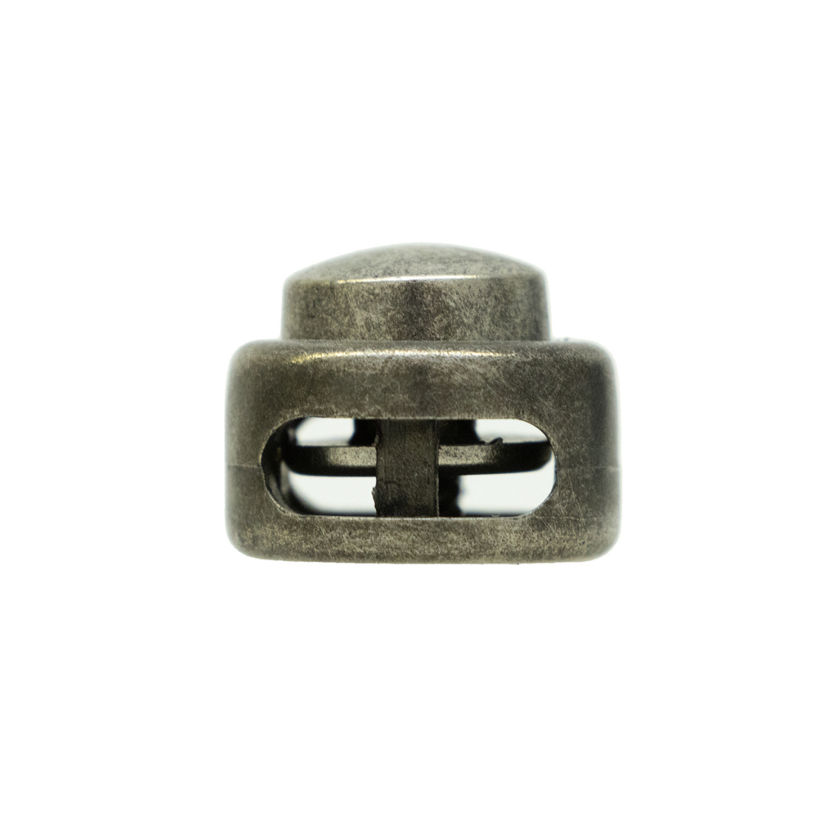 4 Kordelstopper - ca. 18 x 13 mm - für Kordeln mit max. 5 mm Durchmesser - altsilber