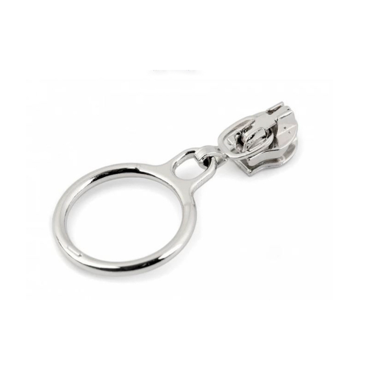 Zipper/Schieber mit Ring für Spiralreißverschlüsse 3 mm - 1 Stück - silber