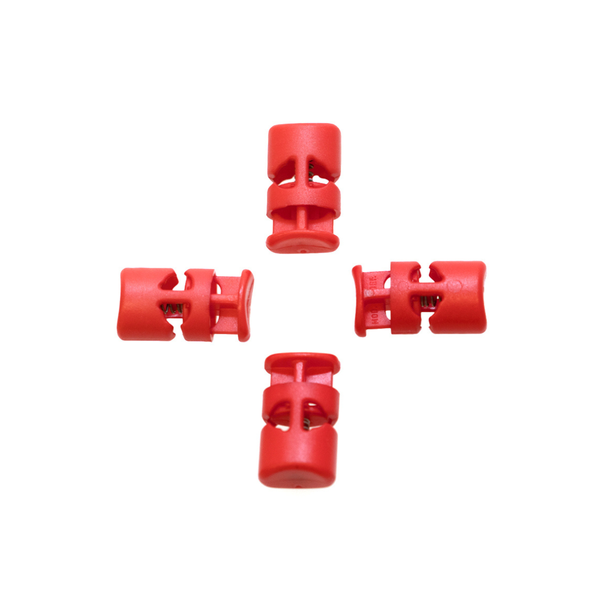 4 Kordelstopper - 13 x 24 mm - für Kordeln mit max. 3 mm Durchmesser - rot
