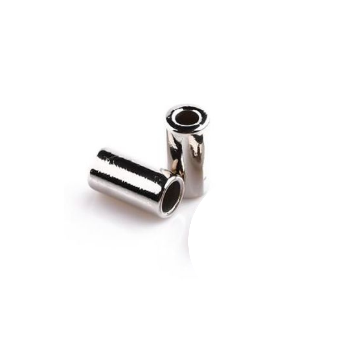 2 Kordelenden- 14 x 9 mm - für Kordeln mit max. 4 mm Durchmesser - silber