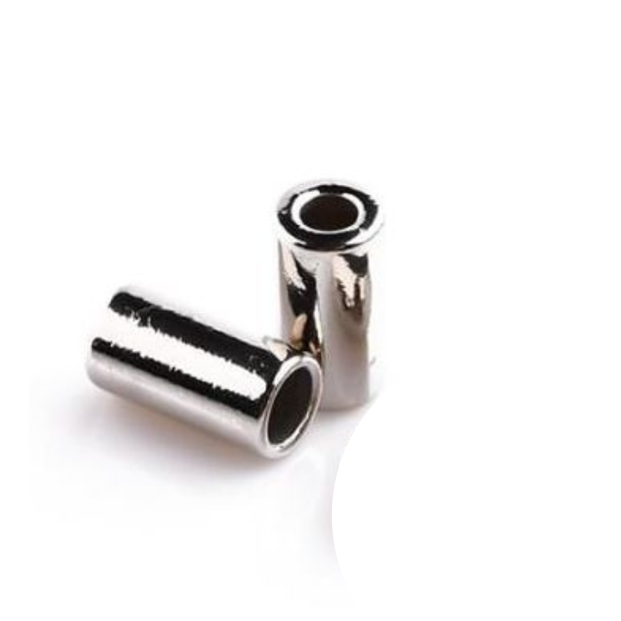2 Kordelenden- 14 x 9 mm - für Kordeln mit max. 4 mm Durchmesser - silber