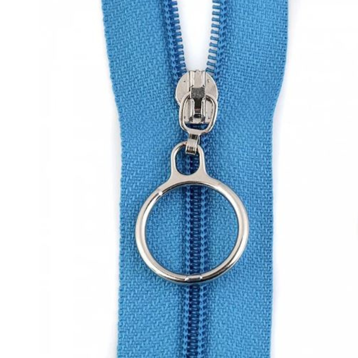 Zipper/Schieber mit Ring für Spiralreißverschlüsse 3 mm - 1 Stück - silber