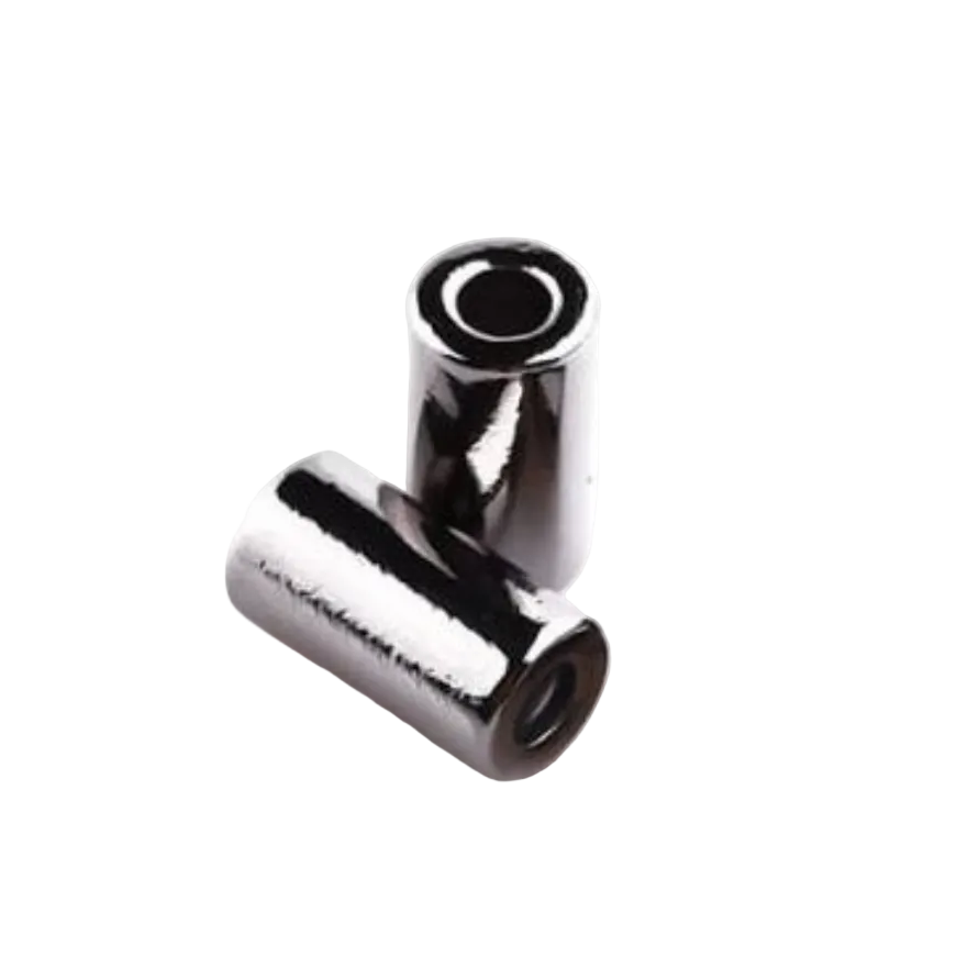 2 Kordelenden- 14 x 9 mm - für Kordeln mit max. 4 mm Durchmesser - grafit