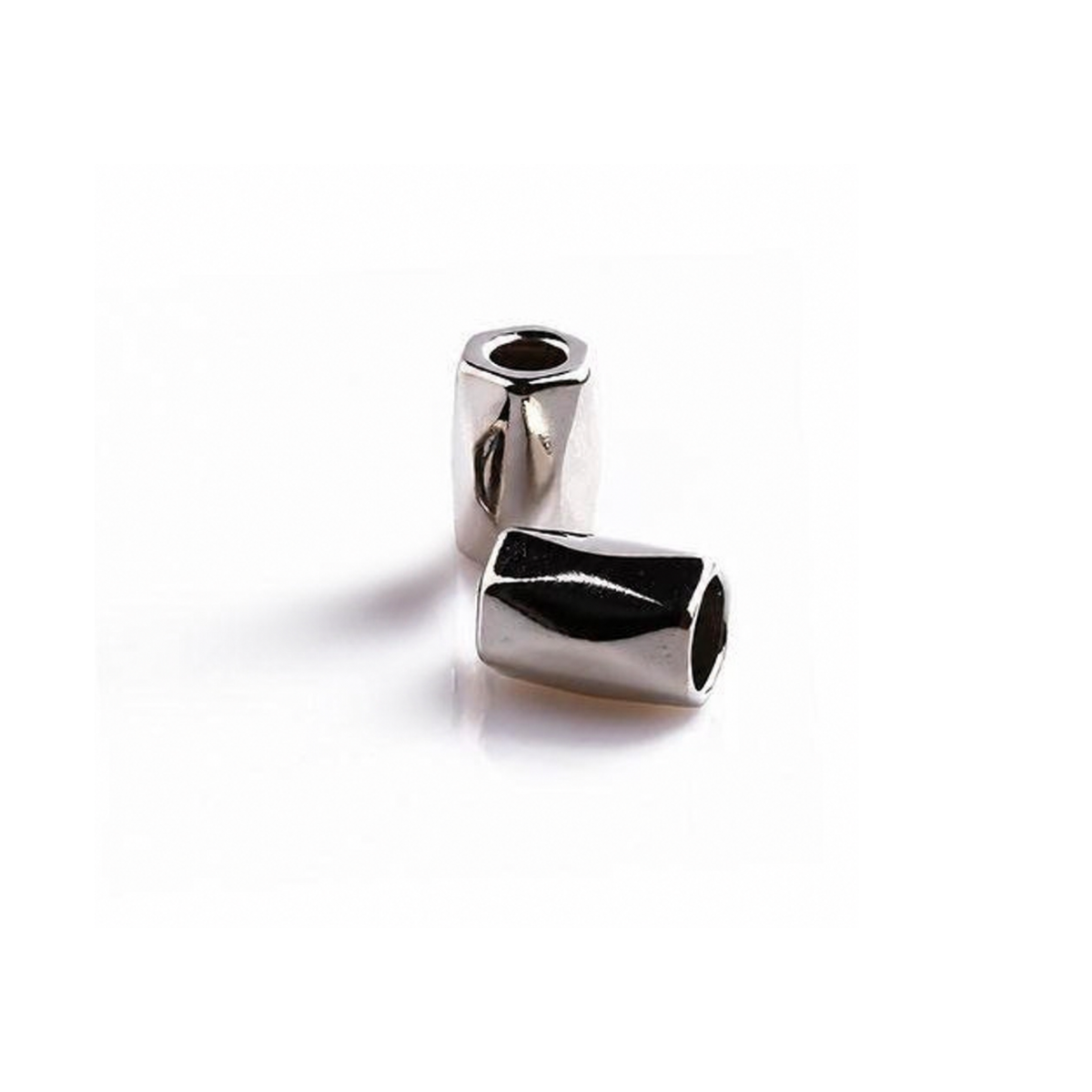 2 Kordelenden - 12 x 9 mm - für Kordeln mit max. 4 mm Durchmesser - silber