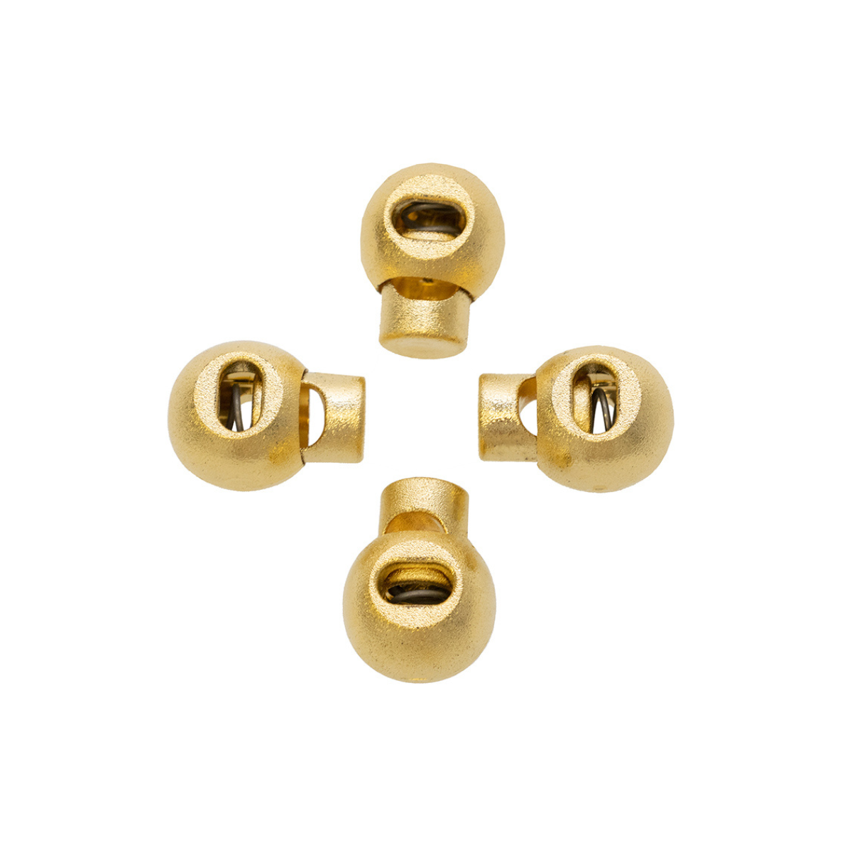 4 Kordelstopper rund - ca. 15 x 21 mm - für Kordeln mit max. 5 mm Durchmesser - gold