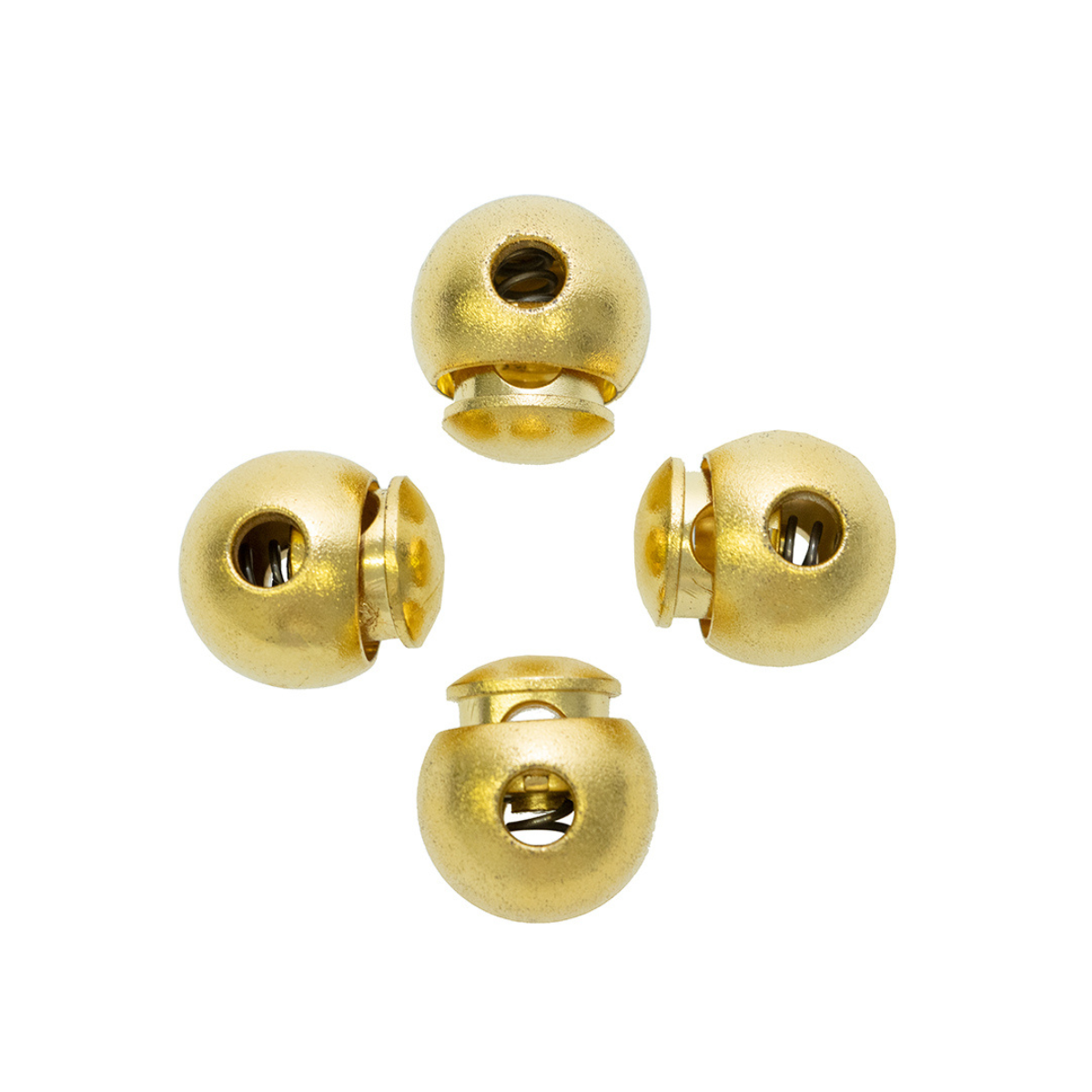 4 Kordelstopper rund - ca. 18 x 18 mm - für Kordeln mit max. 5 mm Durchmesser - gold