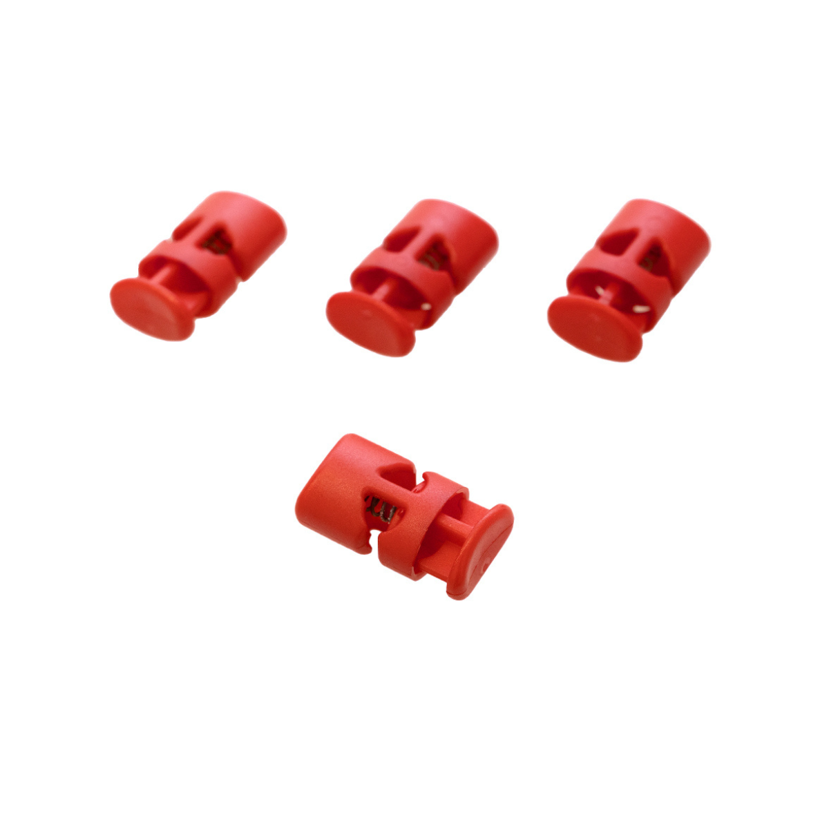 4 Kordelstopper - 13 x 24 mm - für Kordeln mit max. 3 mm Durchmesser - rot