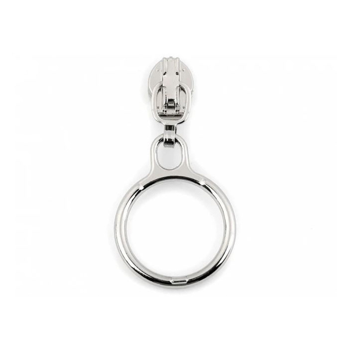 Zipper/Schieber mit Ring für Spiralreißverschlüsse 3 mm - 1 Stück - silber