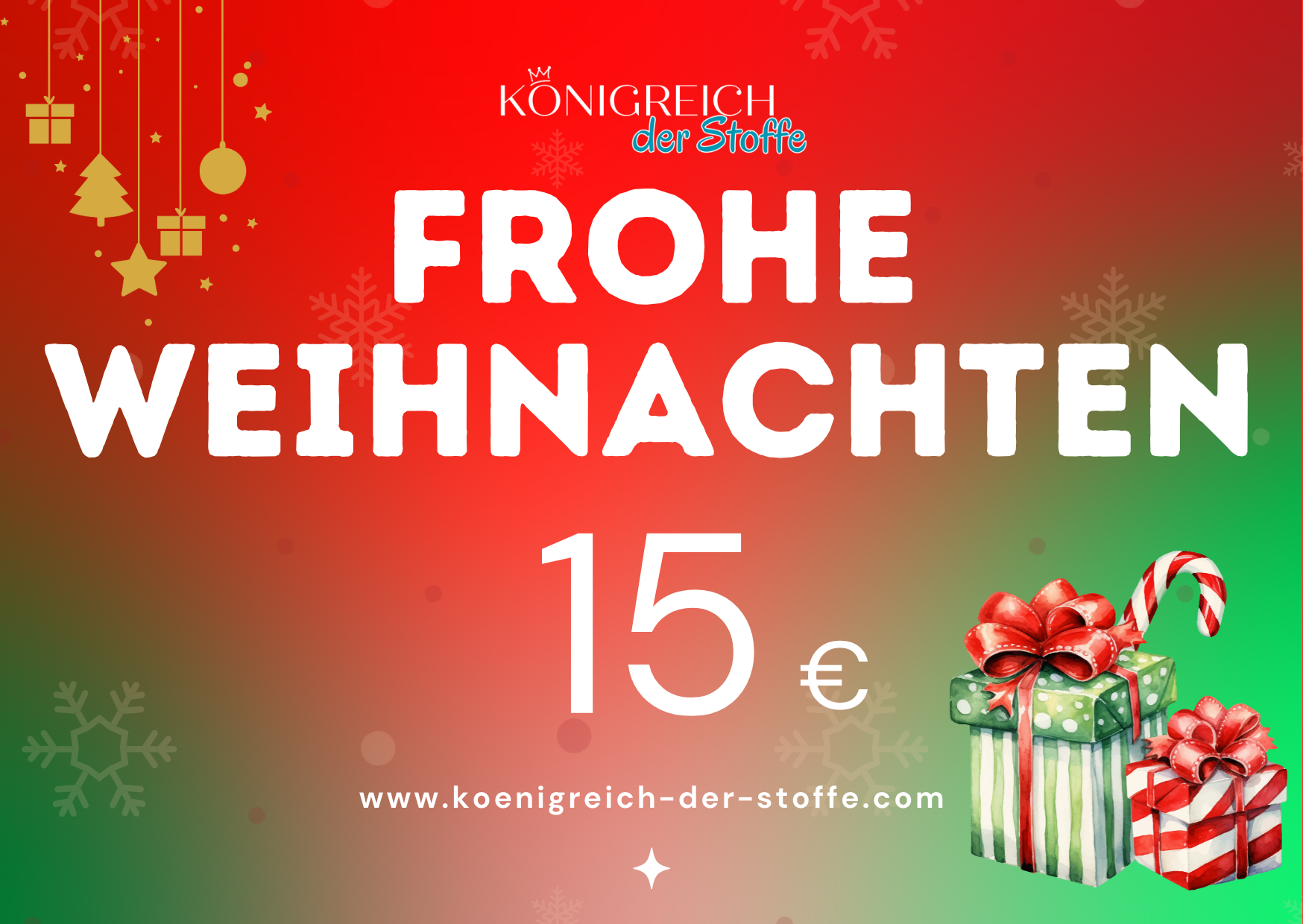 🎄 Weihnachten Gutschein - Königreich der Stoffe