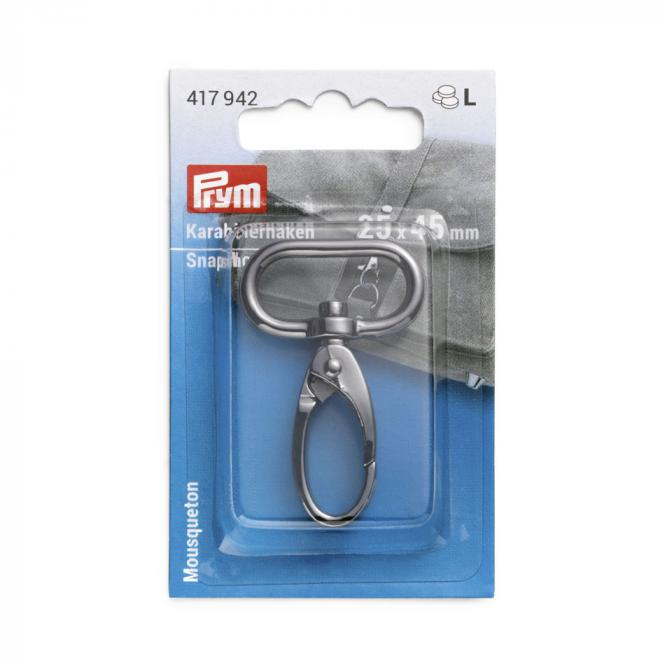 Prym Karabinerhaken Metall 25x45 mm - anthrazit