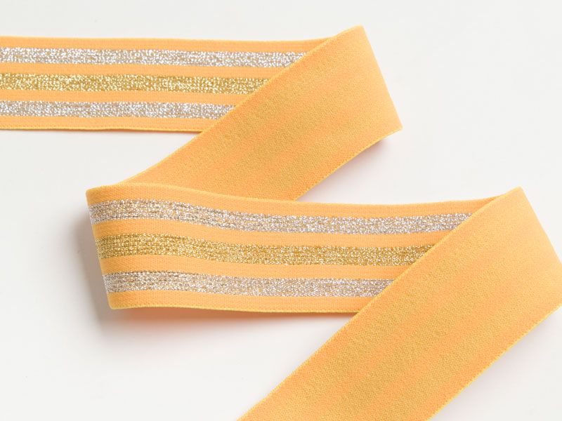 Weiches Gummiband mit Glitzer ca. 40mm - Streifen