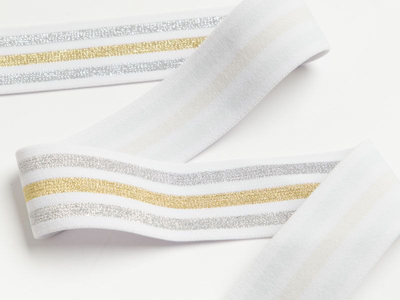 Weiches Gummiband mit Glitzer ca. 40mm - Streifen