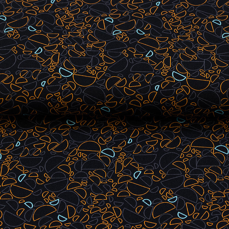 Webware Baumwolle Patchwork Best Bits - verschiedene Halbkreise - schwarz