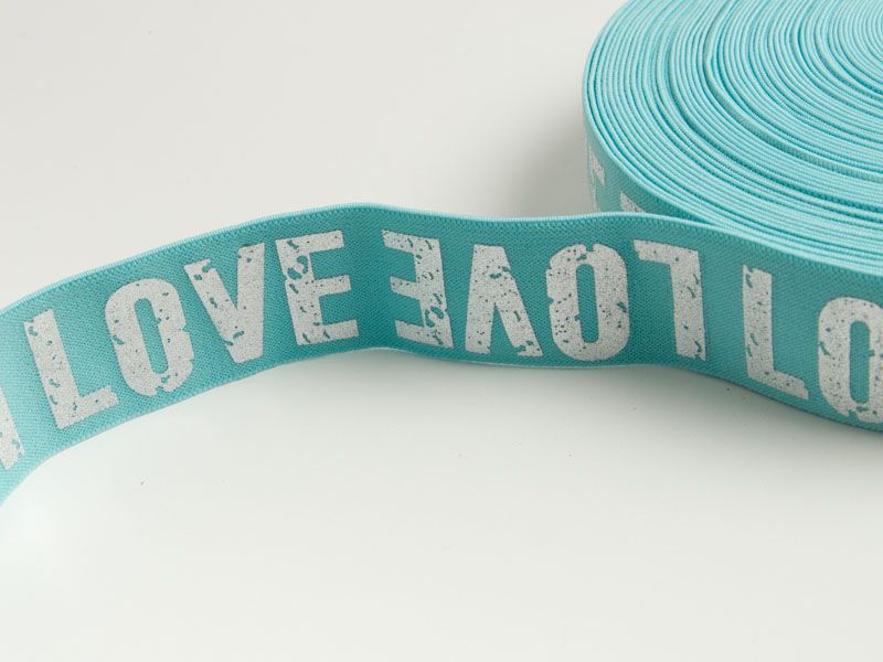 Gummiband mit Foliendruck ca. 40mm - Love
