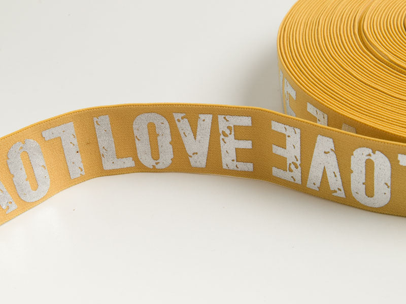 Gummiband mit Foliendruck ca. 40mm - Love
