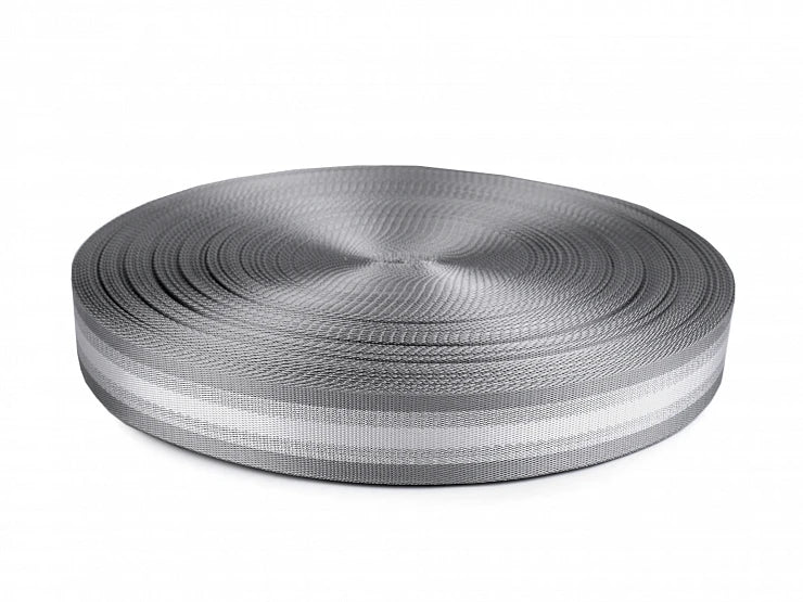 Glatter doppelseitiger Gurtband mit Lurex - 38 mm - Streifen