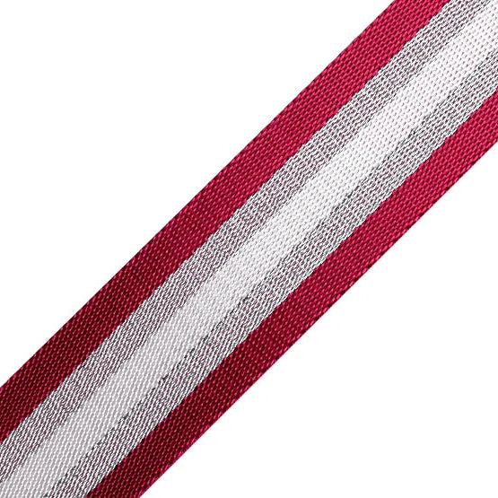 Glatter doppelseitiger Gurtband mit Lurex - 38 mm - Streifen